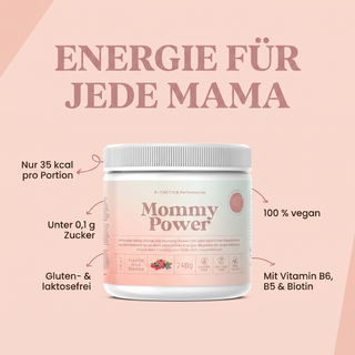Mommy Power Waldfrüchte – Vorteile: 35 kcal pro Portion, unter 0,1 g Zucker, 100 % vegan