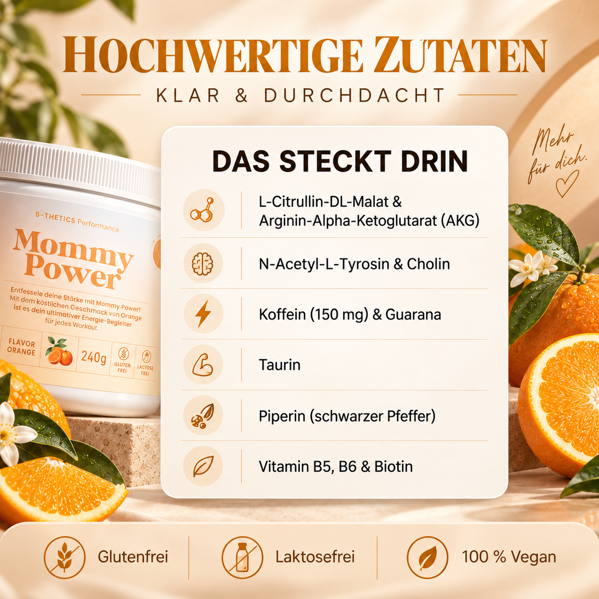 Mommy Power Orange – Hochwertige Zutaten